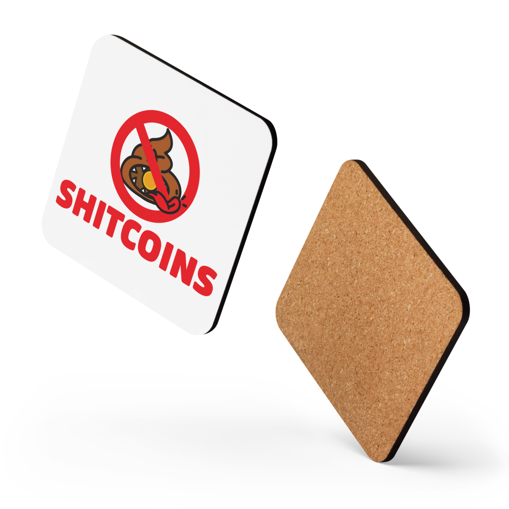 Shitcoins Bitcoin coaster by BitPopArt floating layout