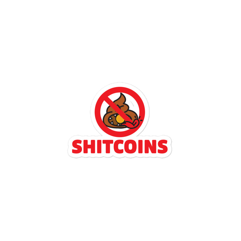 bitcoin sticker - shitcoins - close-up