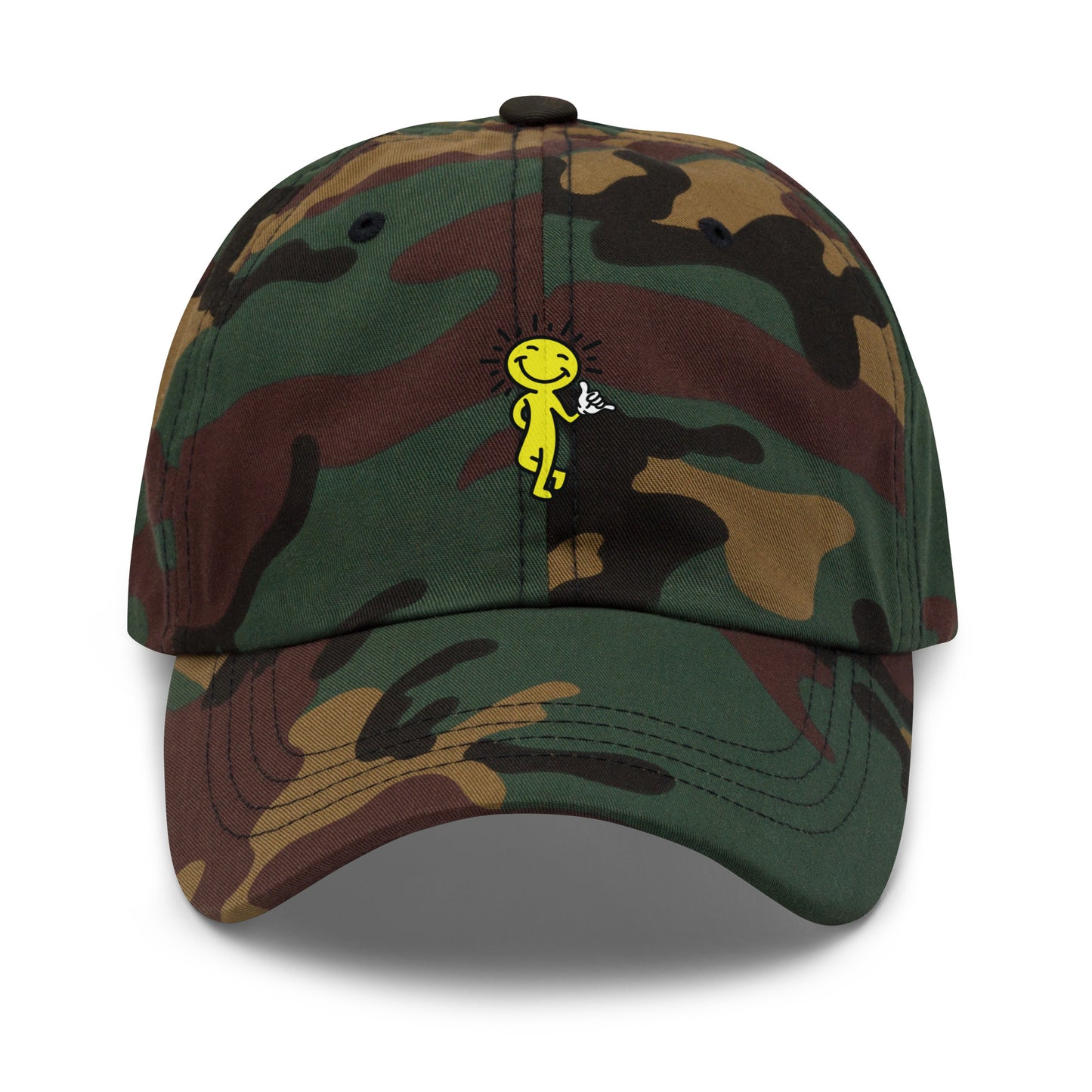smiling sun hat - front view - camo