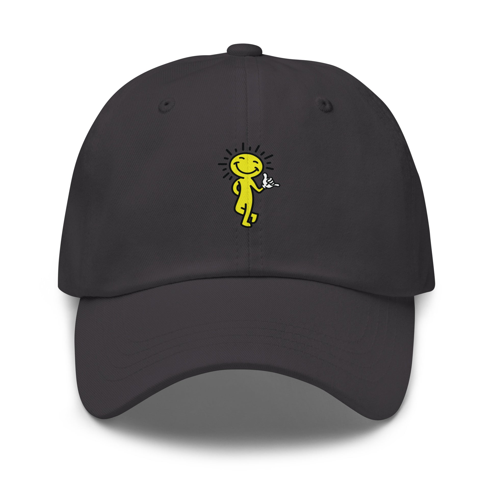 smiling sun hat - front view - grey