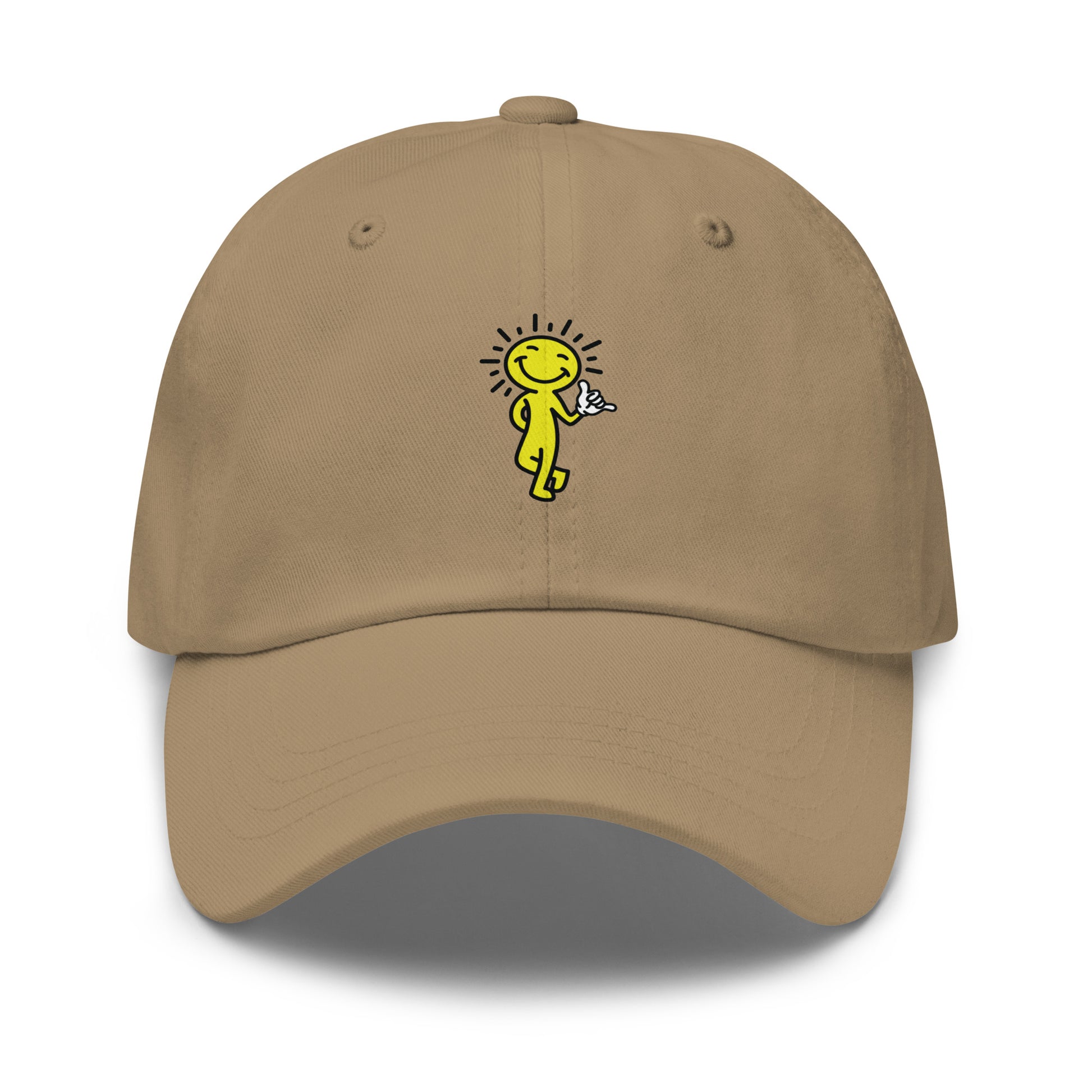 smiling sun hat - front view - khaki