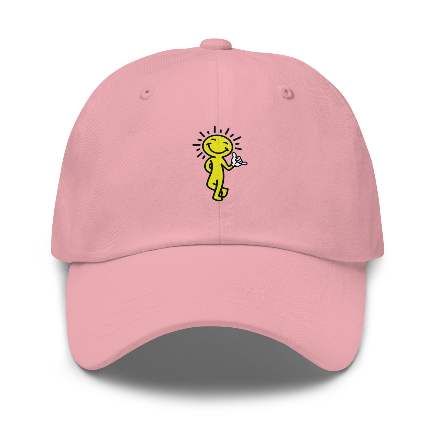 smiling sun hat - front view - pink