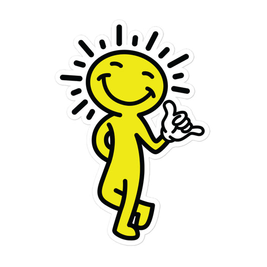 smiling sun sticker - detail view
