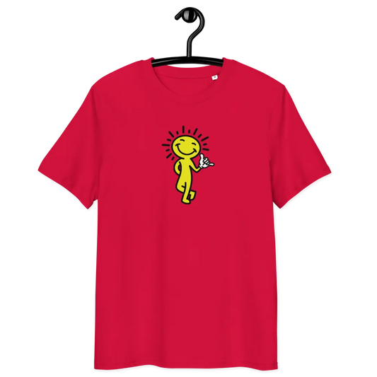 smiling sun t-shirt - front view on hanger