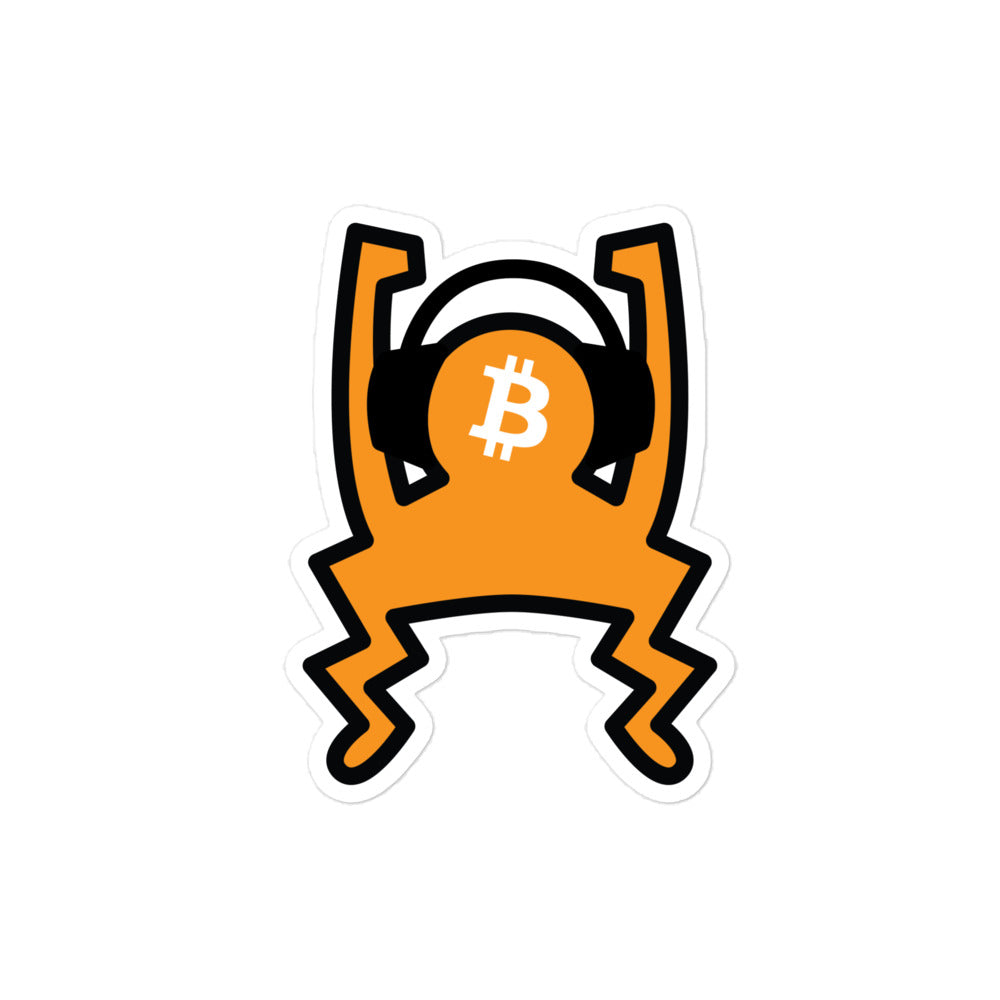 bitcoin sticker - sound money - design close-up