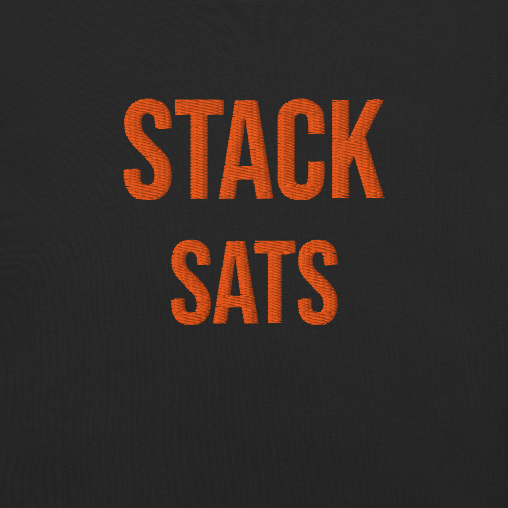 stack-sats-bitcoin-tshirt-embroidery-close-up-orange