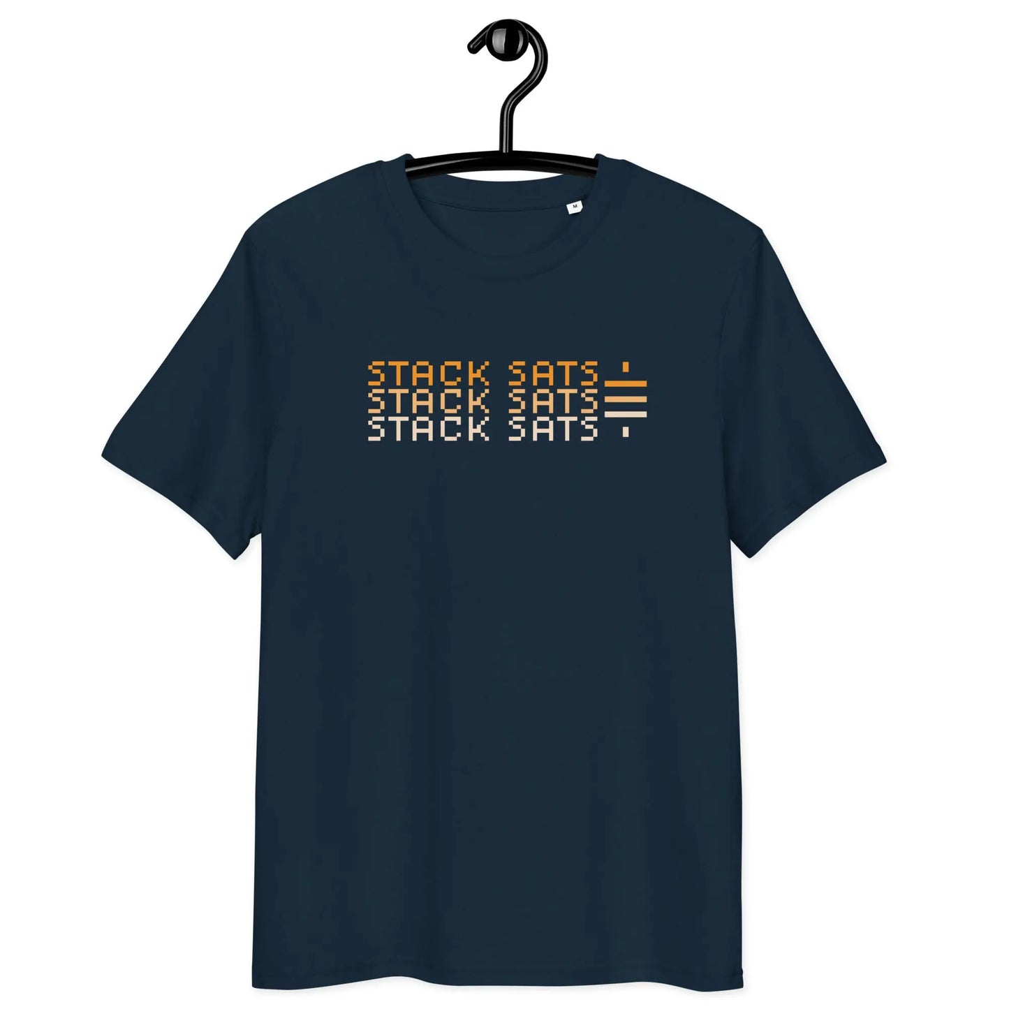 Bitcoin T-Shirt – Stack Sats - on hanger - navy blue