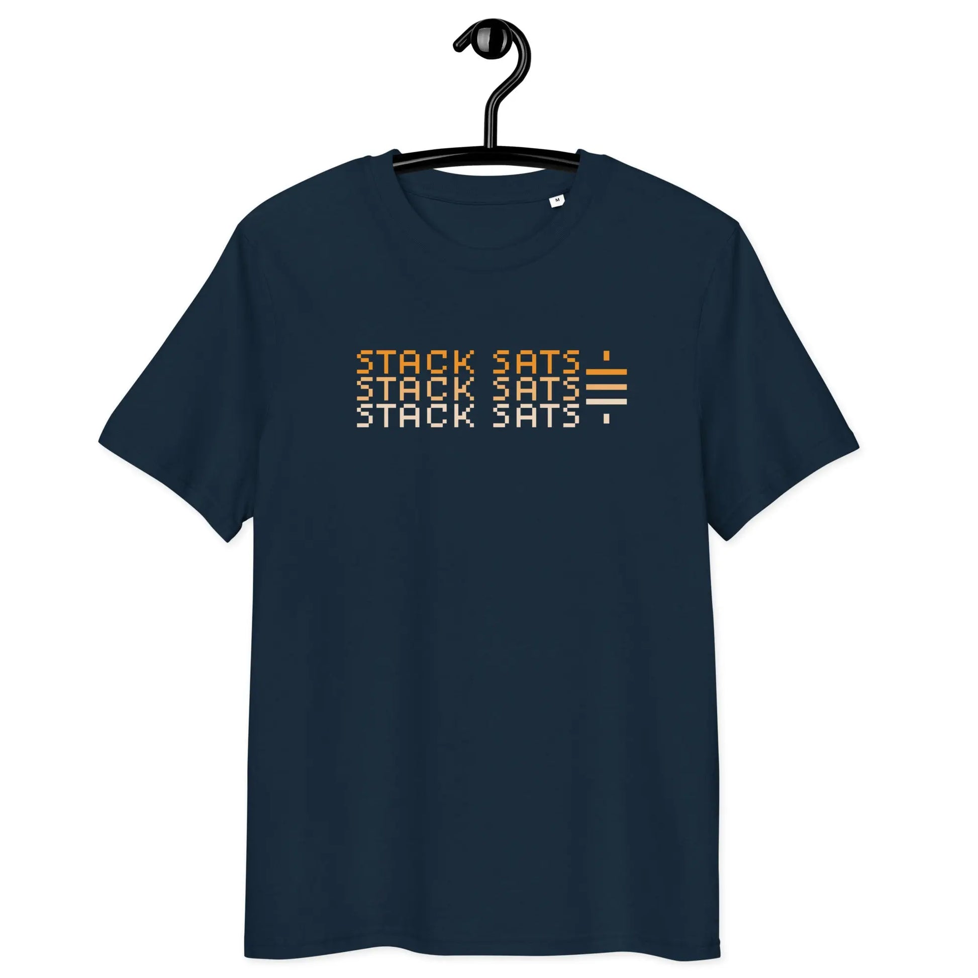 Bitcoin T-Shirt – Stack Sats - on hanger - navy blue