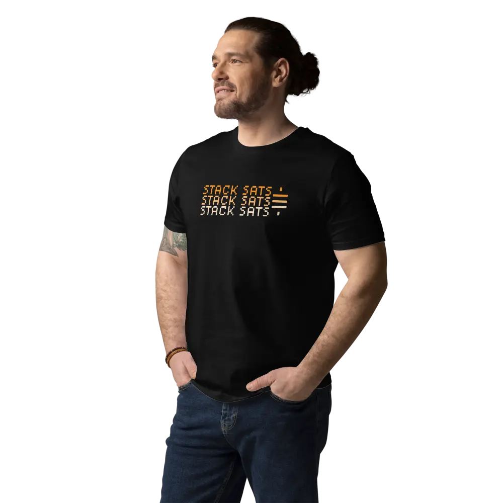 Bitcoin T-Shirt – Stack Sats - worn on male model