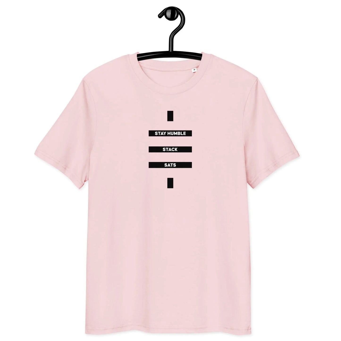 Bitcoin T-Shirt – Stay Humble Stack Sats - on hanger
