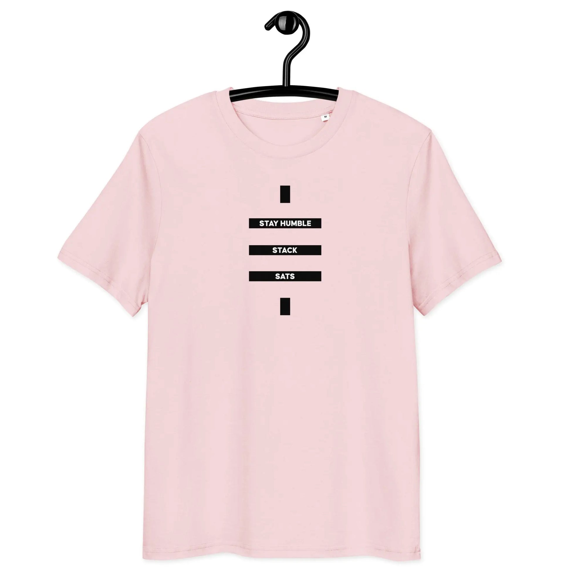 Bitcoin T-Shirt – Stay Humble Stack Sats - on hanger