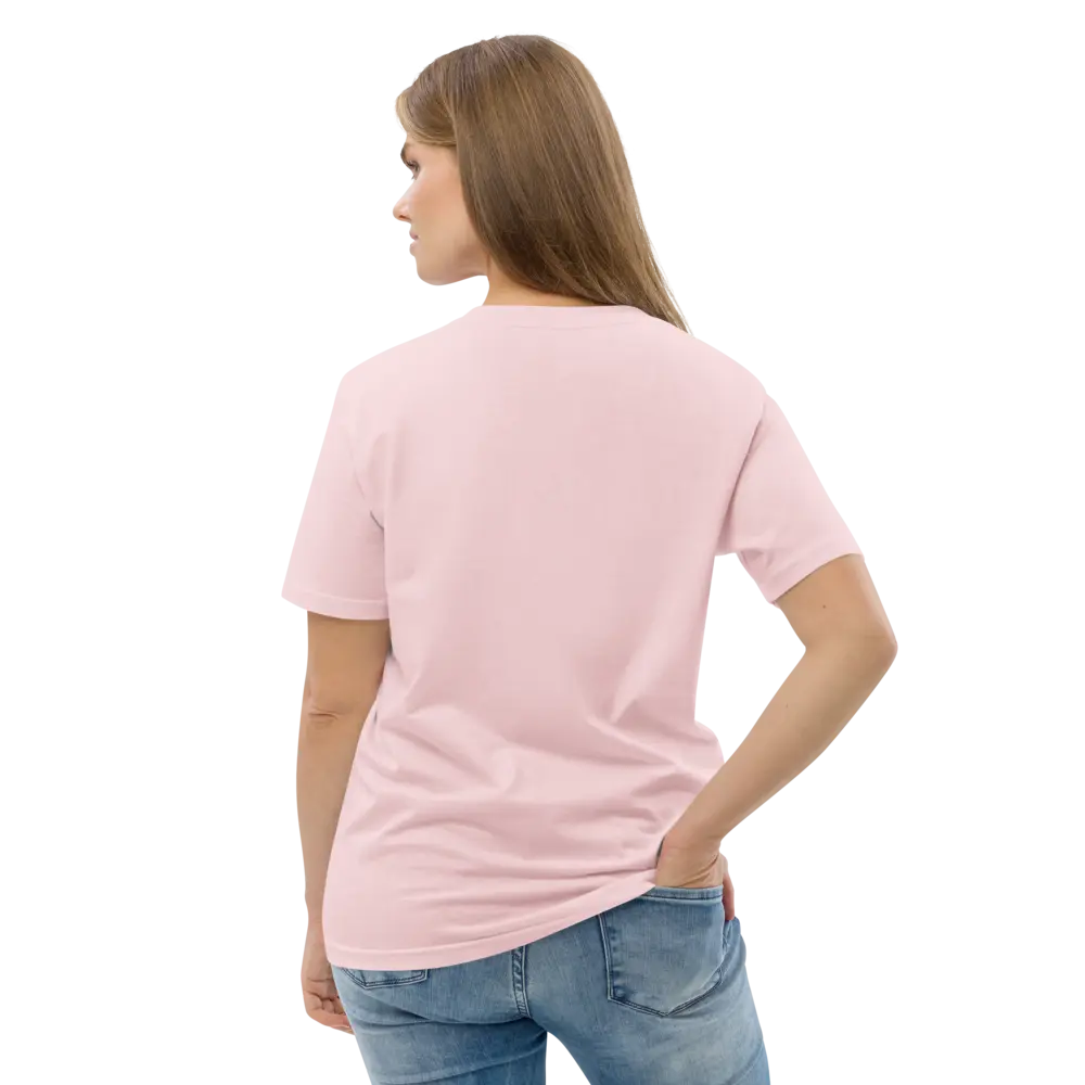 Bitcoin T-Shirt – Stay Humble Stack Sats - worn on model - back view