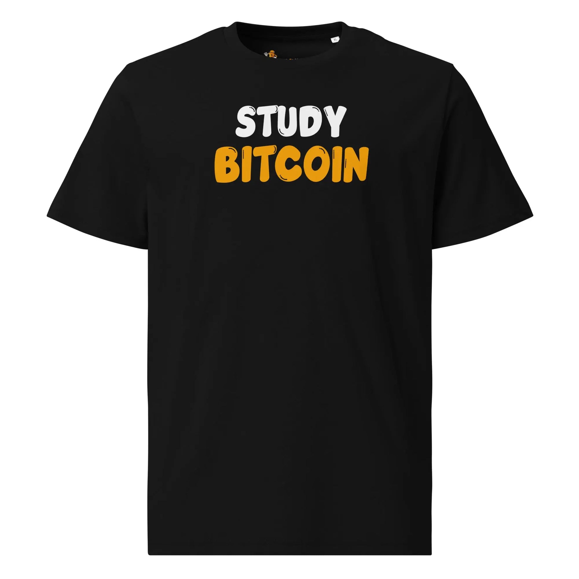 Bitcoin T-Shirt – Study Bitcoin - front view — black