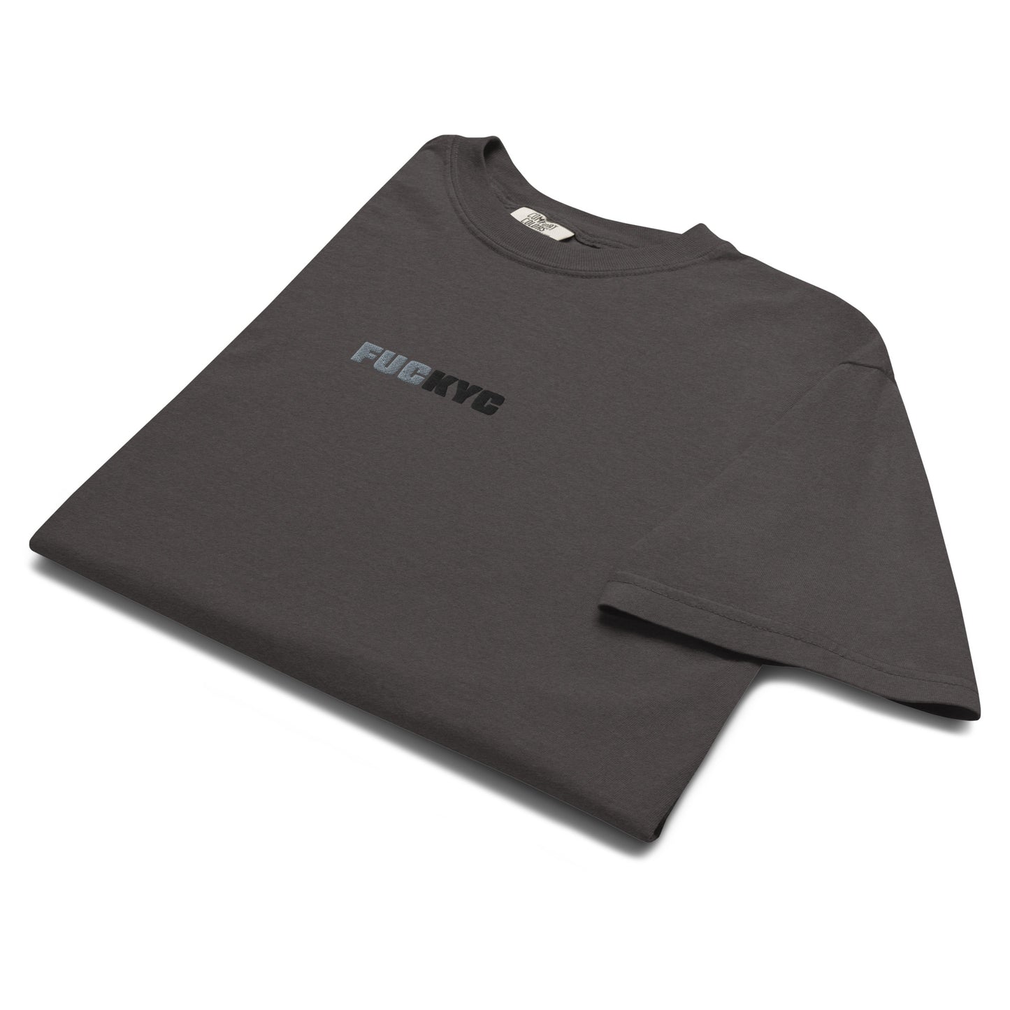 t-shirt - fuckyc - front view - graphite