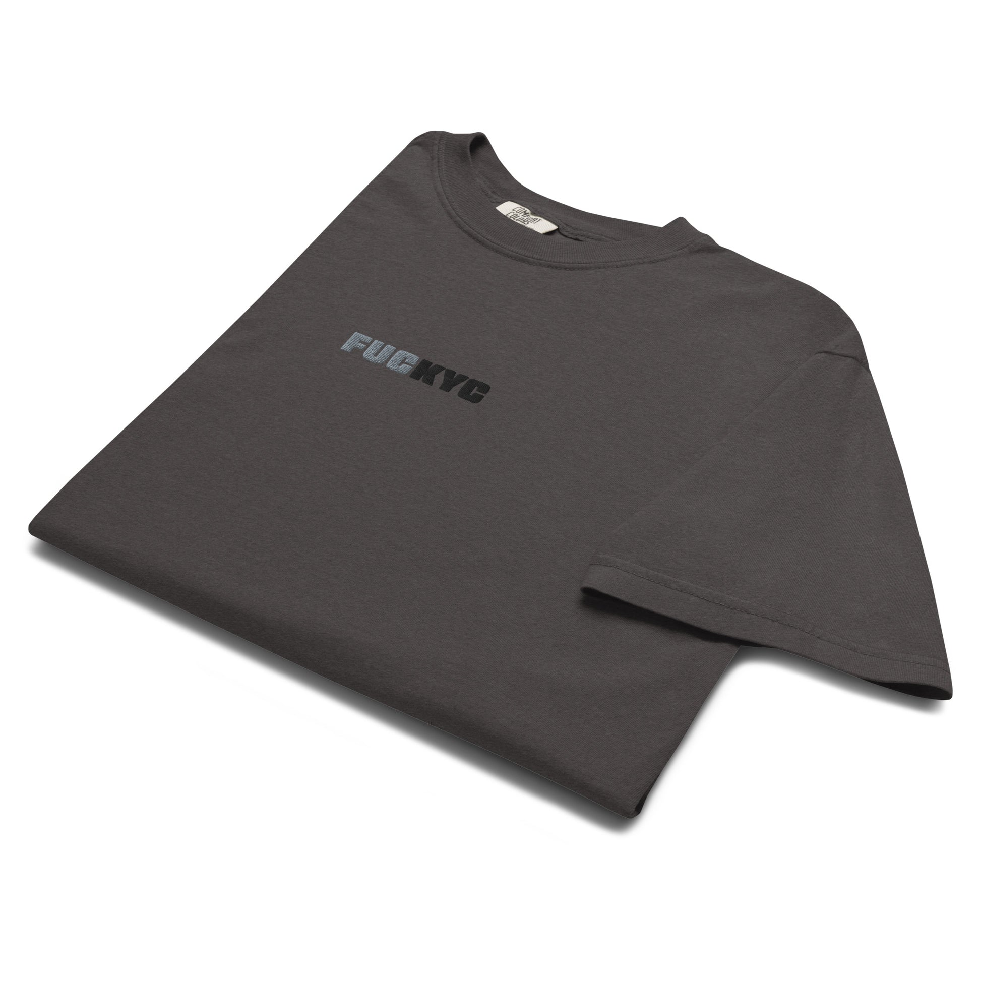 t-shirt - fuckyc - front view - graphite