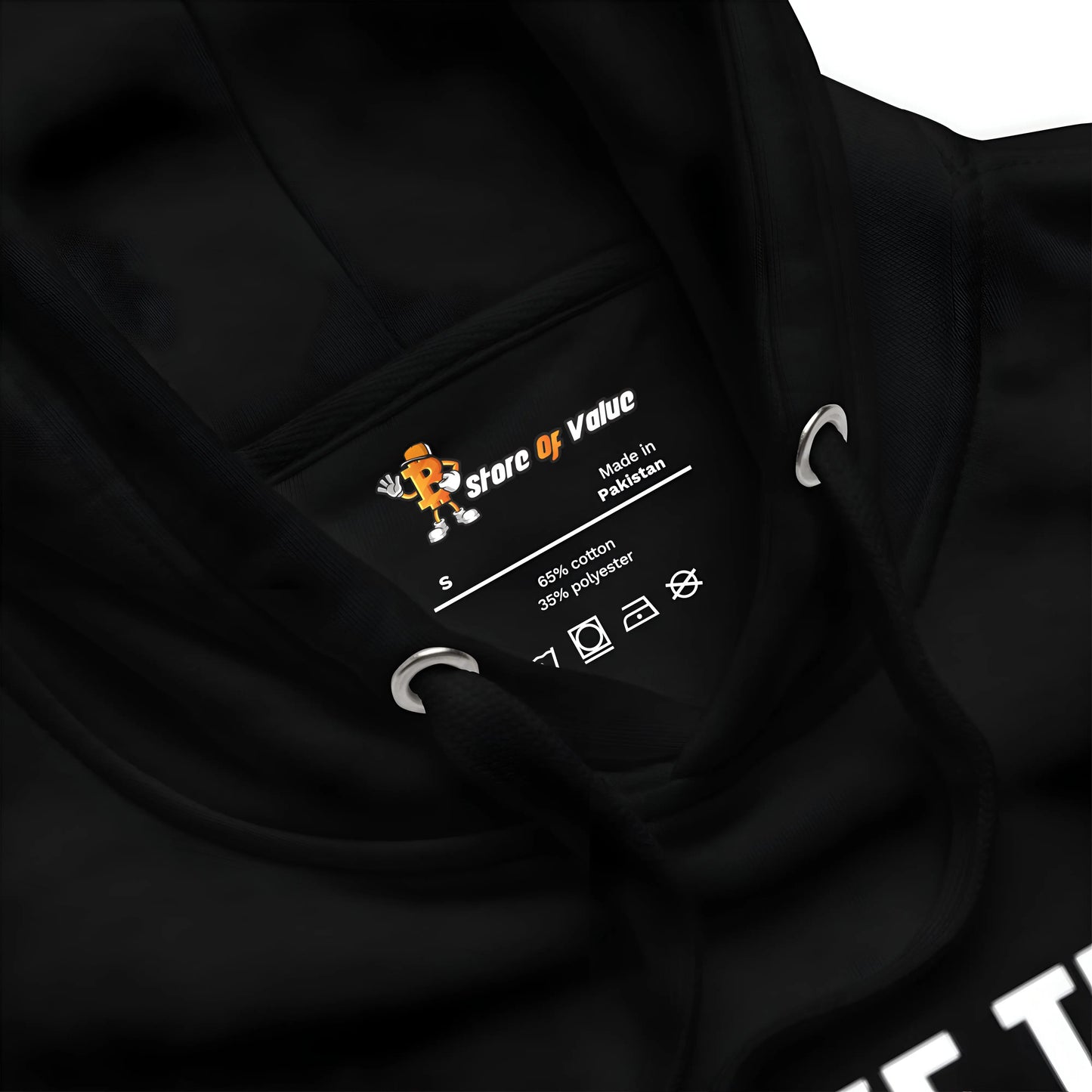 bitcoin hoodie - take the orange pill - flat lay - black