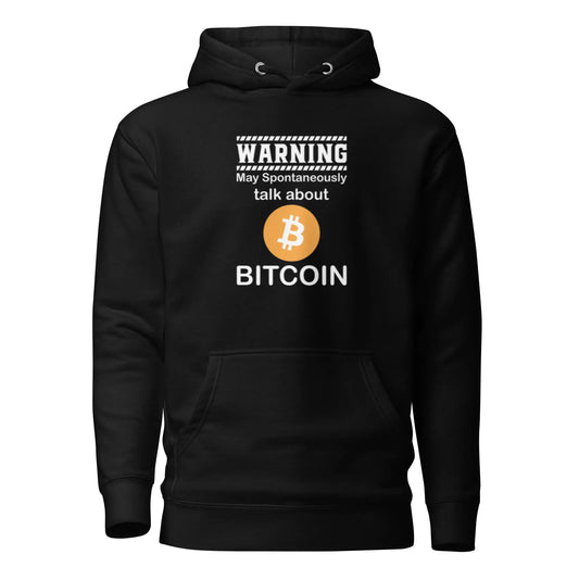 bitcoin hoodie - talk about bitcoin - front view