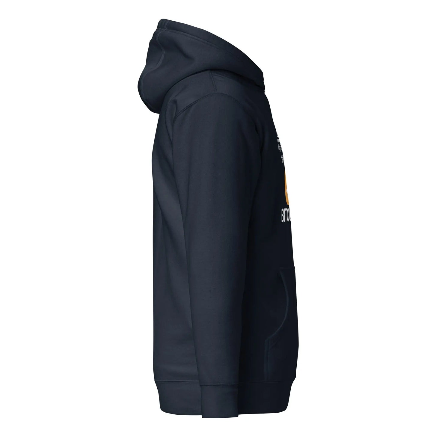 bitcoin hoodie - talk about bitcoin - side view