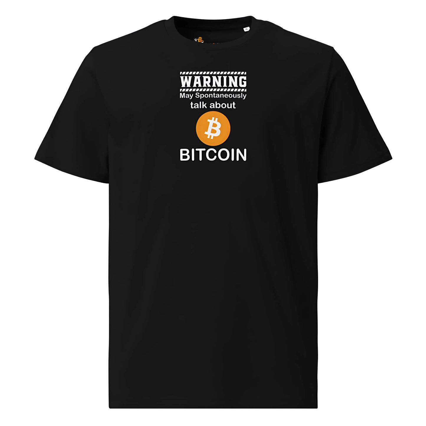 bitcoin t-shirt talk about bitcoin front view black