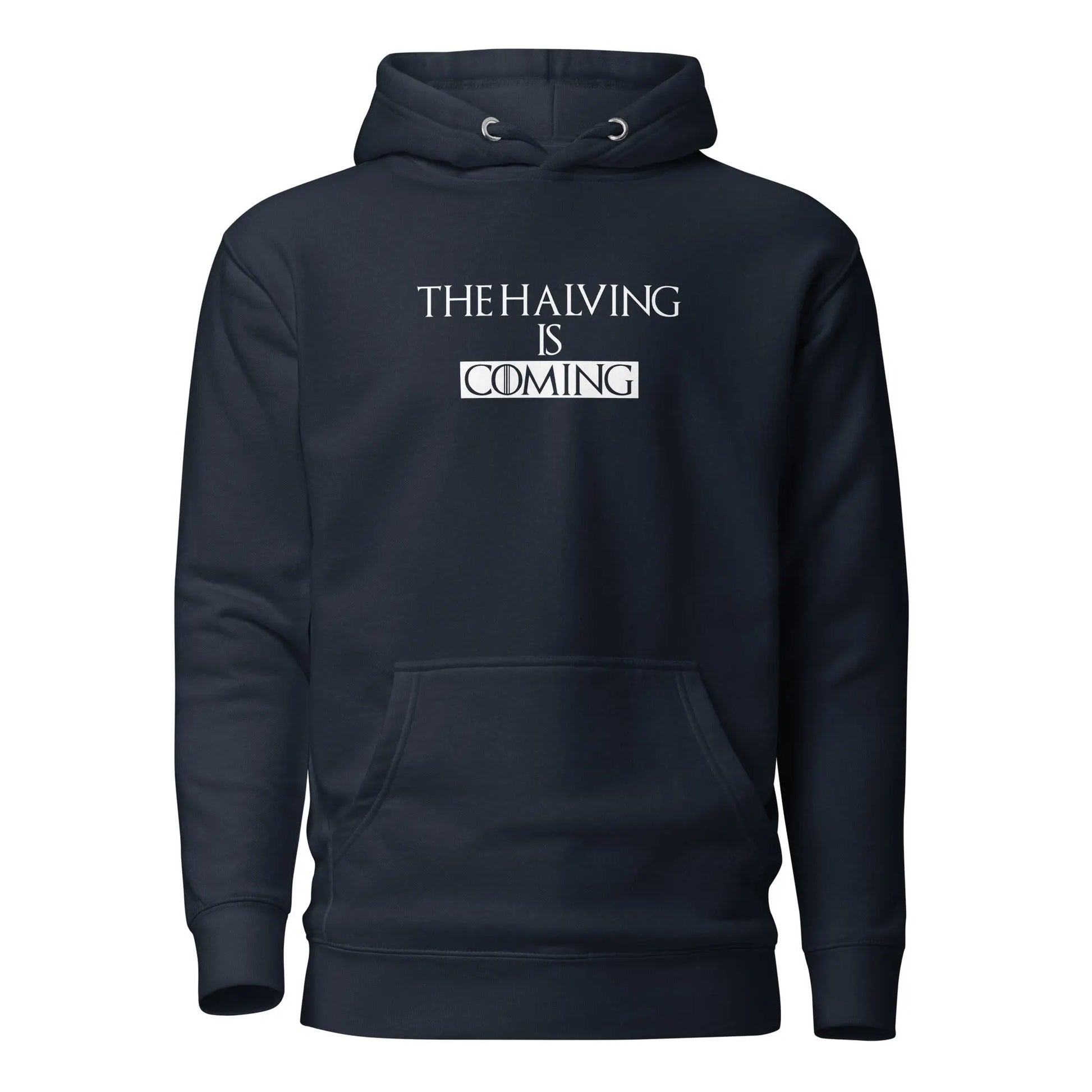 bitcoin hoodie - the halving is coming - front view