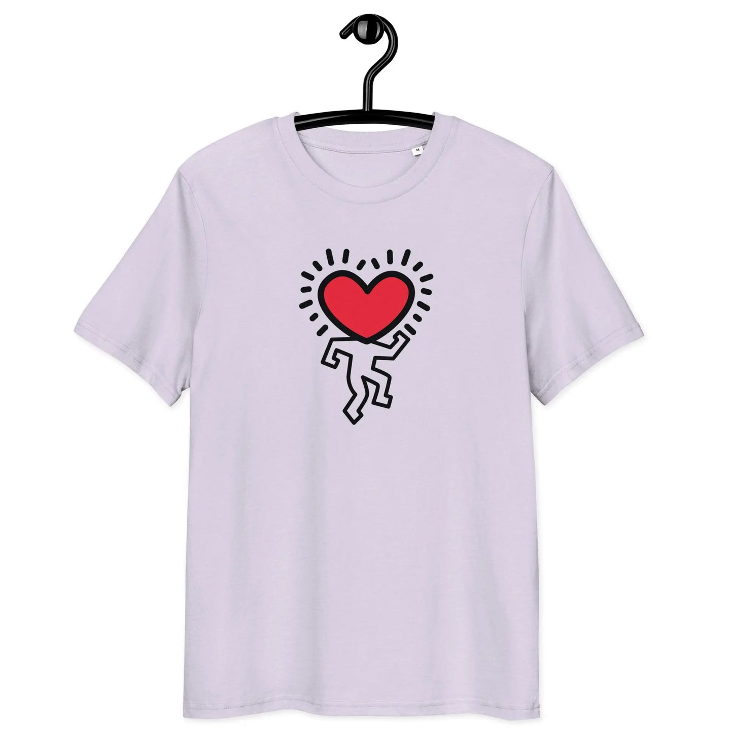 the heart is my guide t-shirt - front view on hanger - lavender color