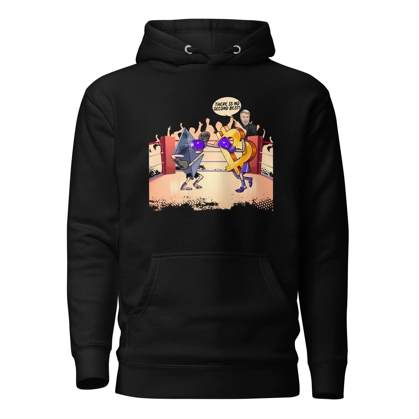 bitcoin hoodie - there is no second best - front view - black