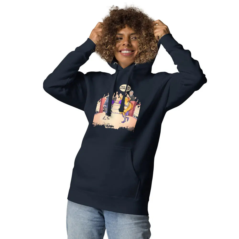 bitcoin hoodie - there is no second best - worn on female model 