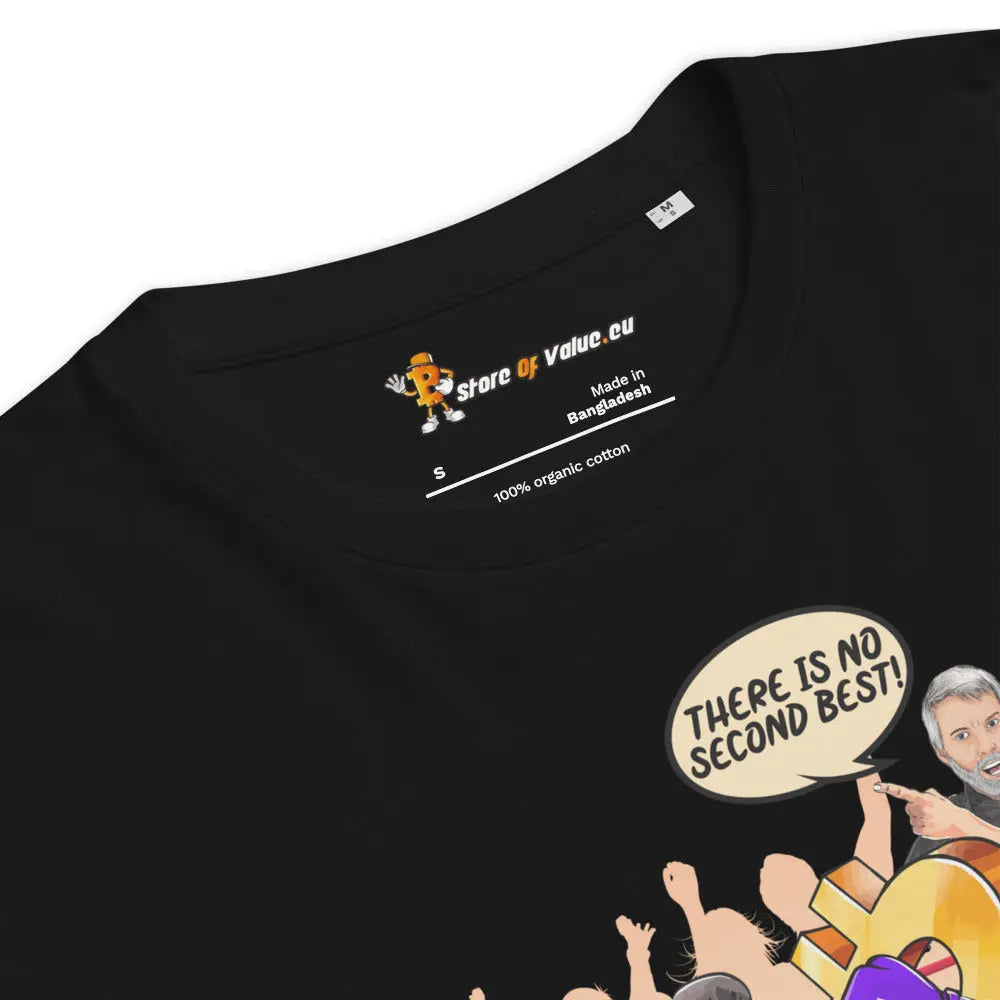 Bitcoin T-Shirt – There Is No Second Best - design close-up — black
