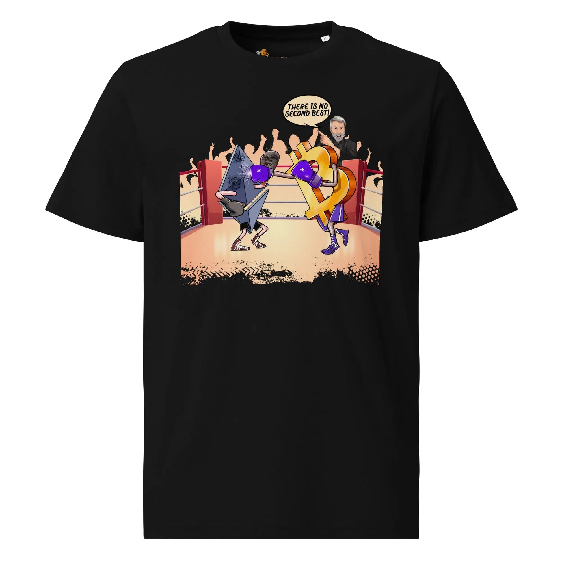 Bitcoin T-Shirt – There Is No Second Best - front view — black