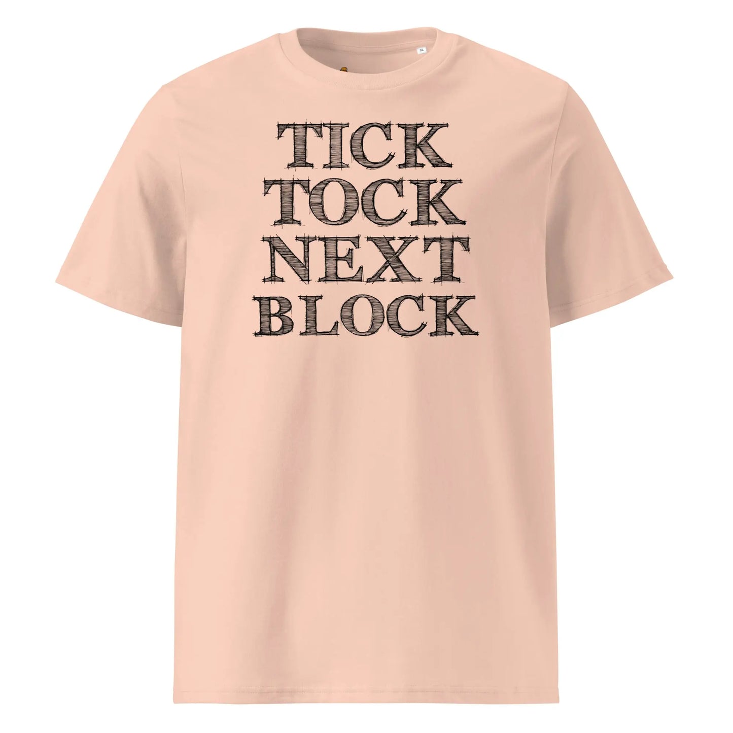 Bitcoin T-Shirt – Tick Tock Next Block - front view - pink