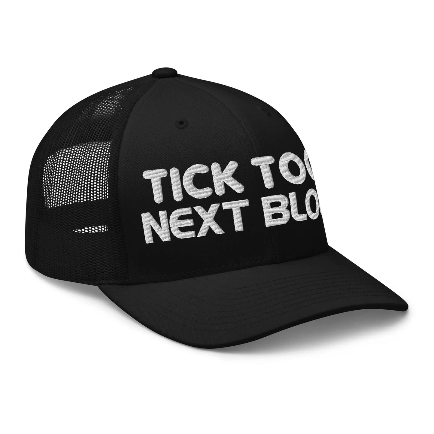 tick tock bitcoin cap side profile black