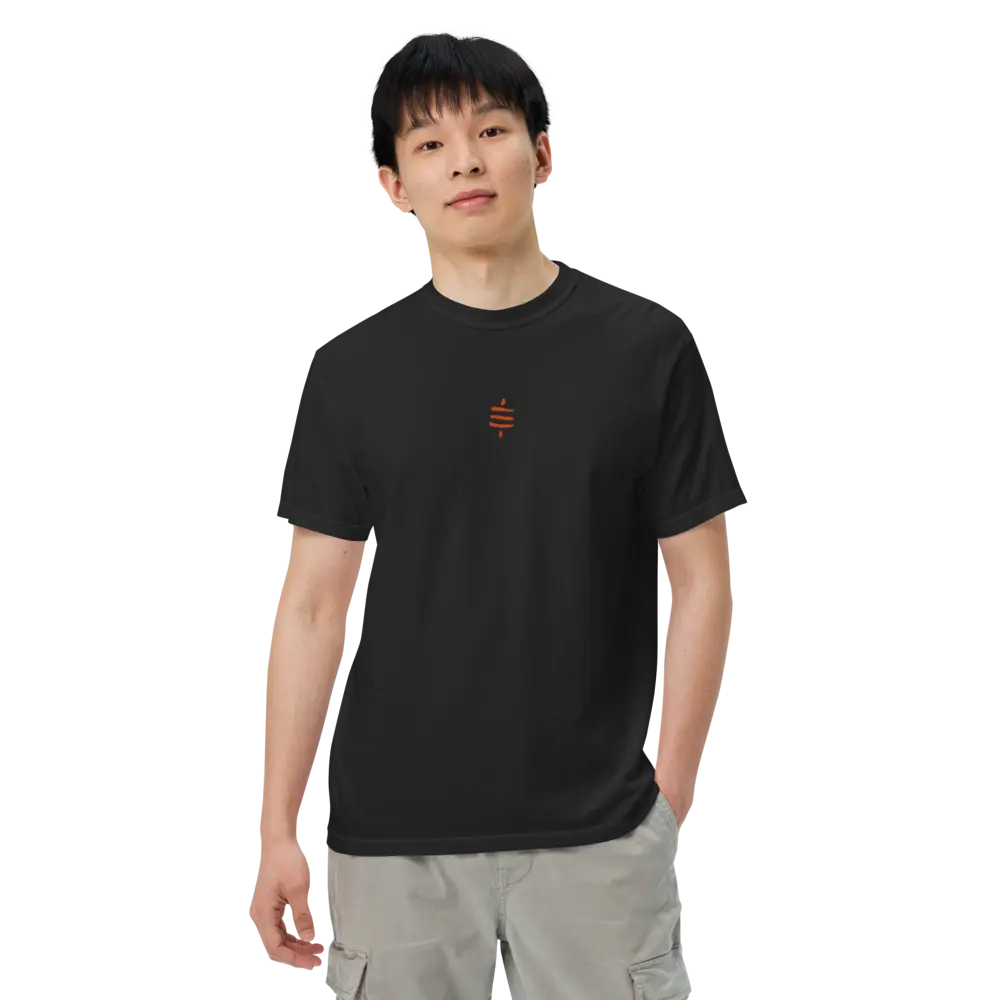 SATS Symbol Orange Embroidered - Center Chest - Bitcoin T-shirt Store of Value