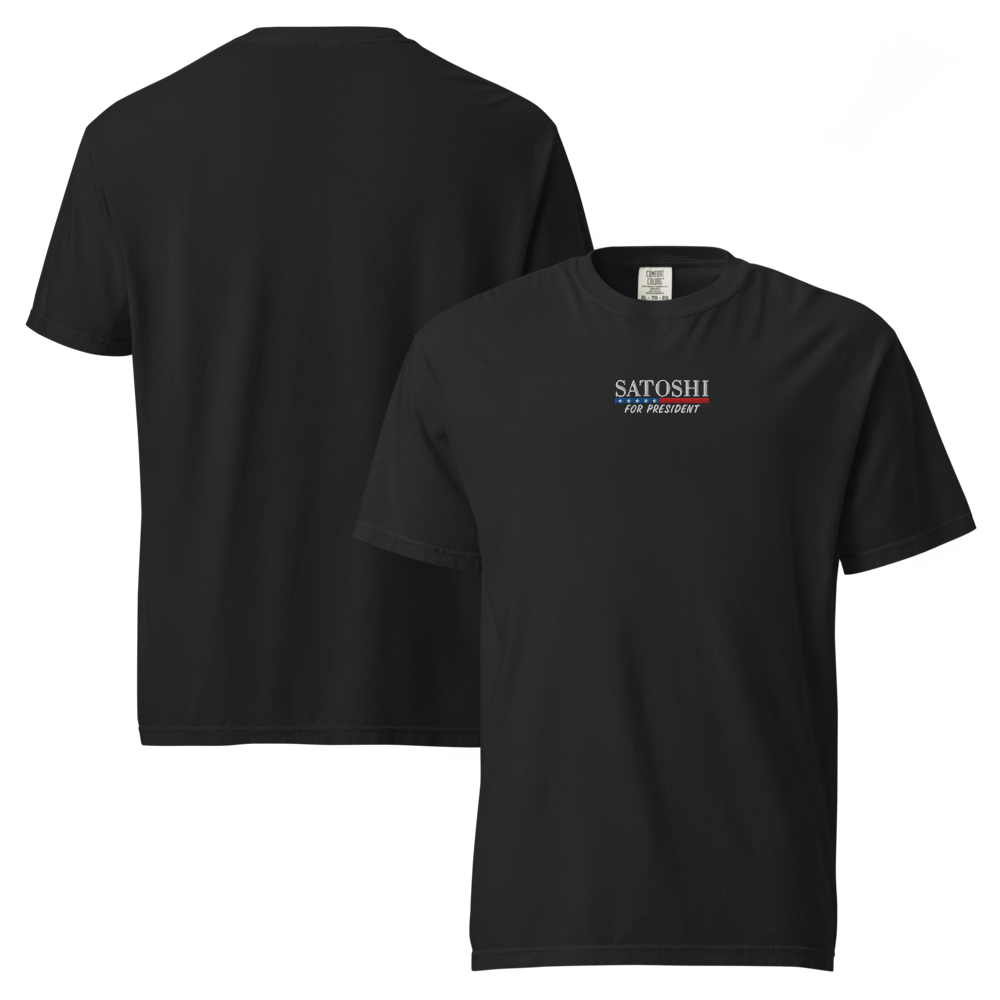 Satoshi For President – Besticktes Bitcoin T-Shirt