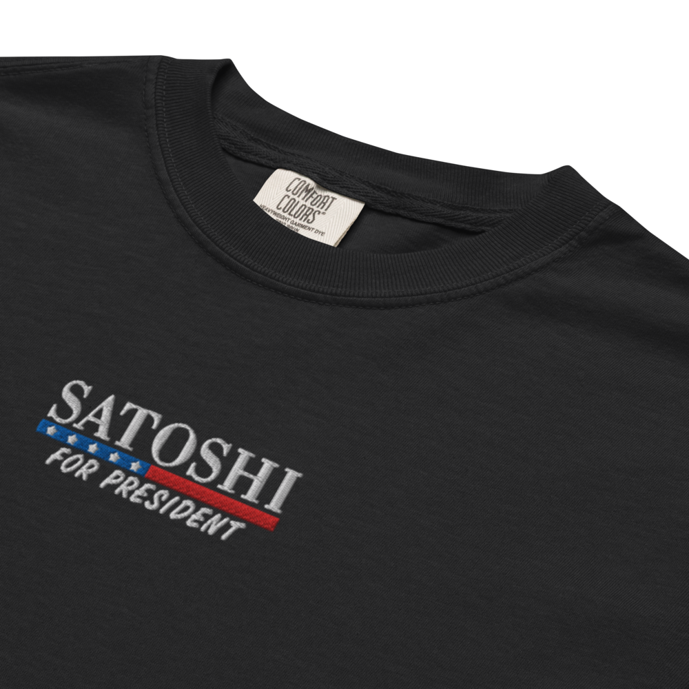 Satoshi For President – Besticktes Bitcoin T-Shirt