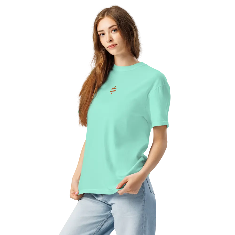 SATS Symbol Orange Embroidered - Center Chest - Bitcoin T-shirt Store of Value