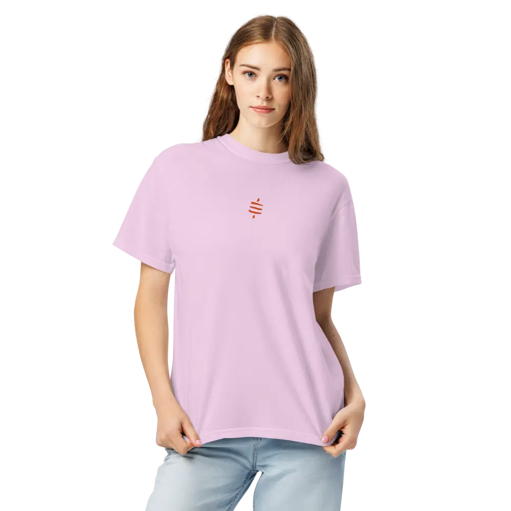 SATS Symbol Orange Embroidered - Center Chest - Bitcoin T-shirt Store of Value