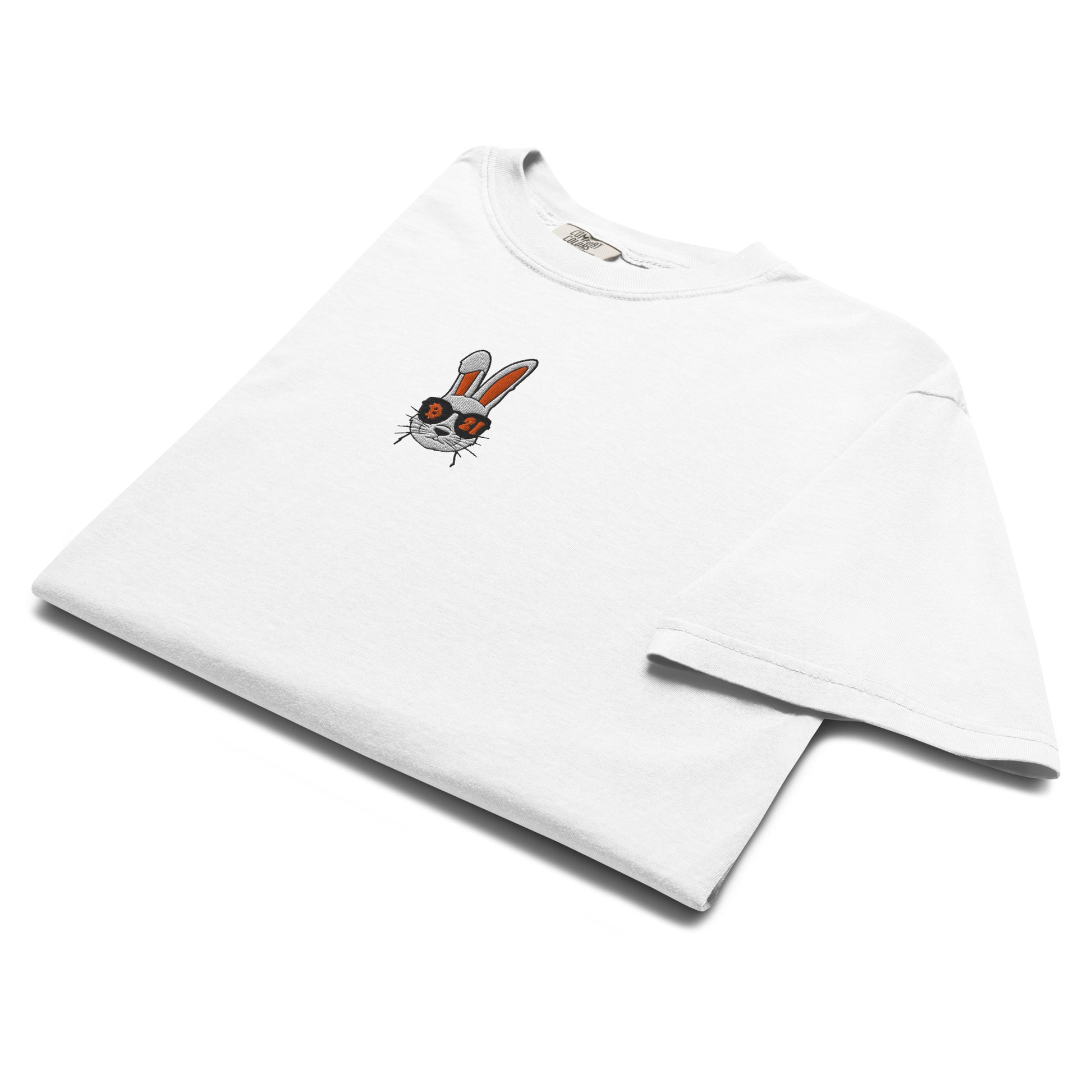 Bitcoin T-Shirt – Rabbit 21 — folded — white