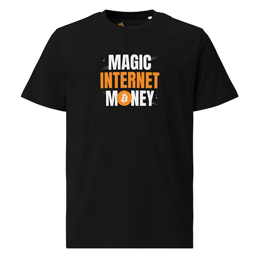 Magic Internet Money- Premium Unisex Organic Cotton Bitcoin T-shirt - Black