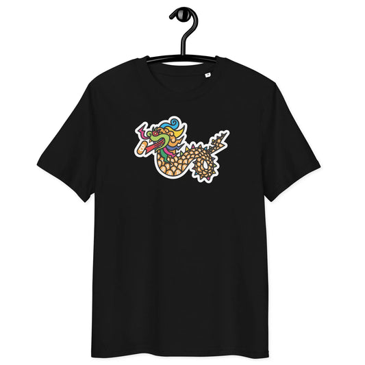 Bitcoin Orange-Pill Dragon T-shirt - BitPopArt - Black - Premium Organic Cotton - Unisex Store of Value