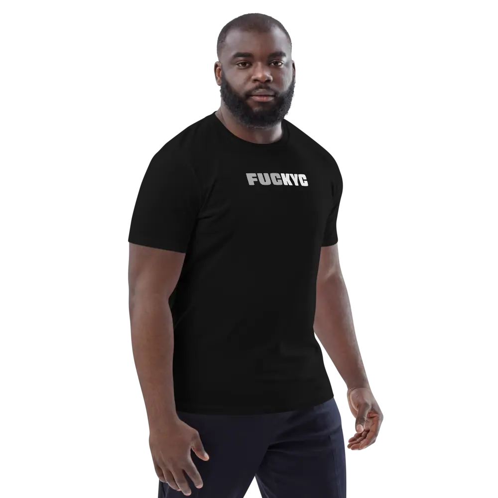 FUCKYC T-shirt - By BitPopArt - Grey White - Premium Organic Cotton Store of Value