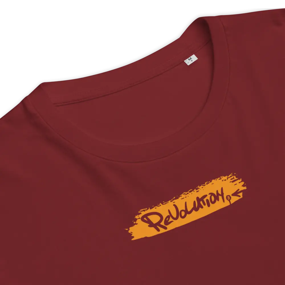 Revolution Bitcoin T-shirt - Orange - By BitPopArt - Premium Organic Cotton - Unisex Store of Value