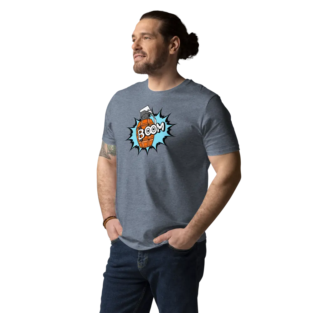 BOOM - Bitcoin T-shirt - By BitPopArt - Premium Organic Cotton Store of Value