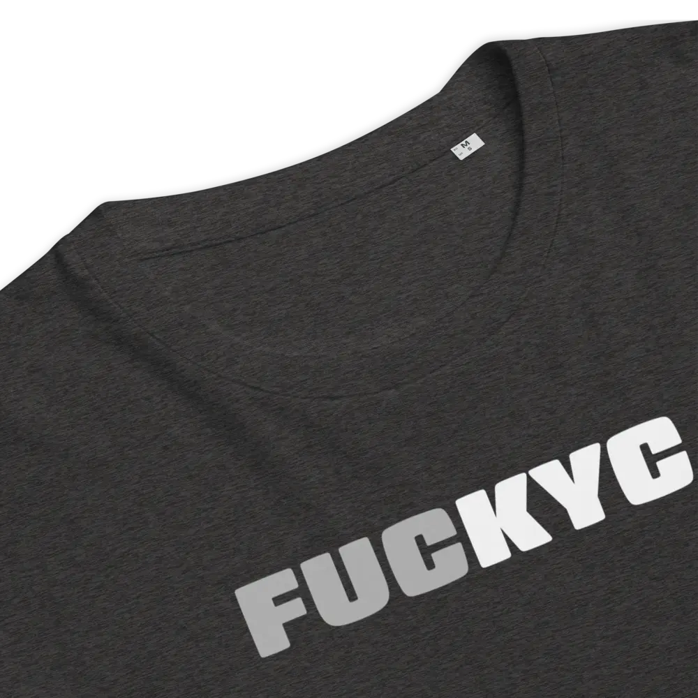 FUCKYC T-shirt - By BitPopArt - Grey White - Premium Organic Cotton Store of Value