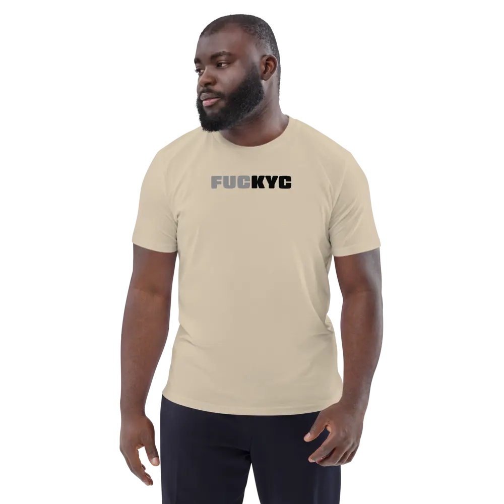 FUCKYC T-shirt - By BitPopArt - Grey Black - Premium Organic Cotton Store of Value