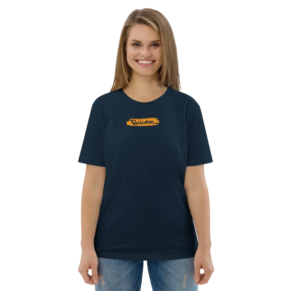 Revolution Bitcoin T-shirt - Orange - By BitPopArt - Premium Organic Cotton - Unisex Store of Value