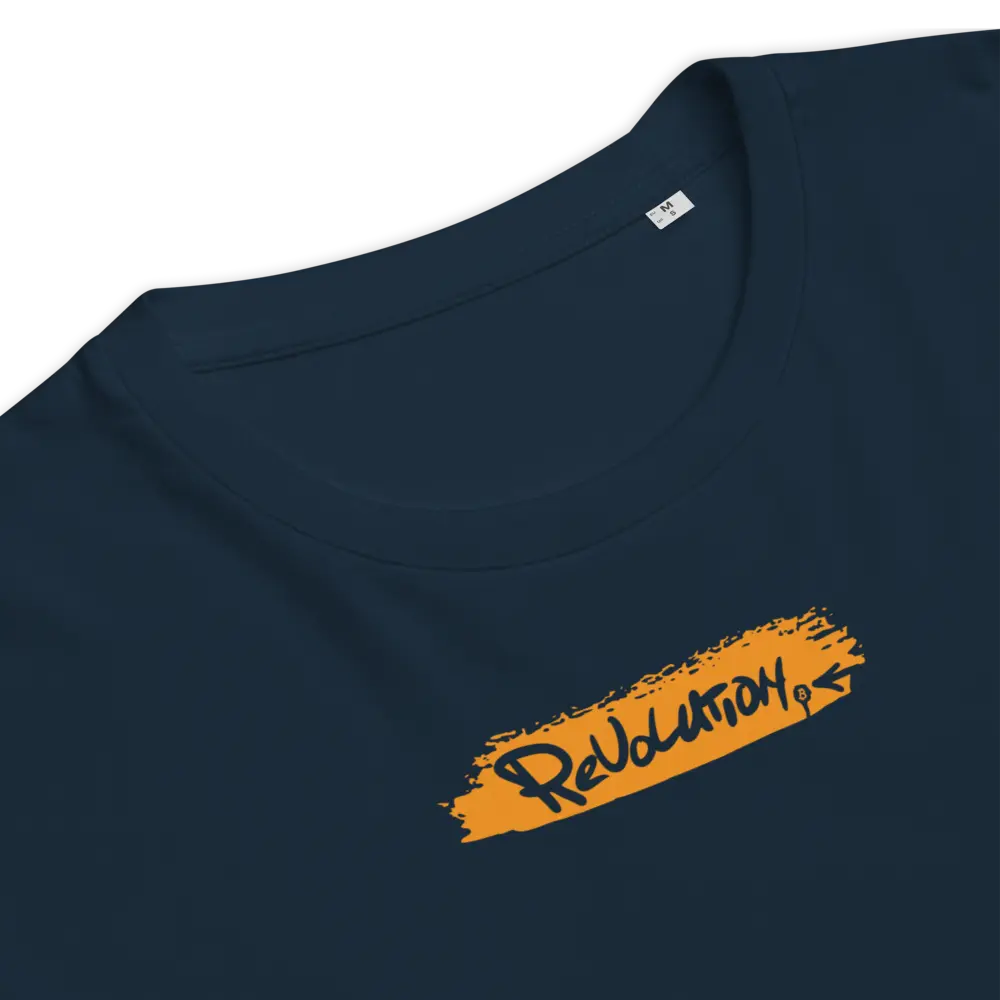 Revolution Bitcoin T-shirt - Orange - By BitPopArt - Premium Organic Cotton - Unisex Store of Value