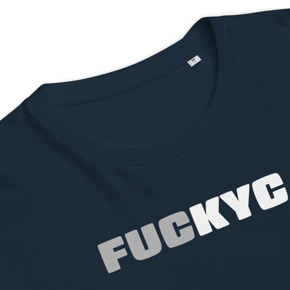 FUCKYC T-shirt - By BitPopArt - Grey White - Premium Organic Cotton Store of Value