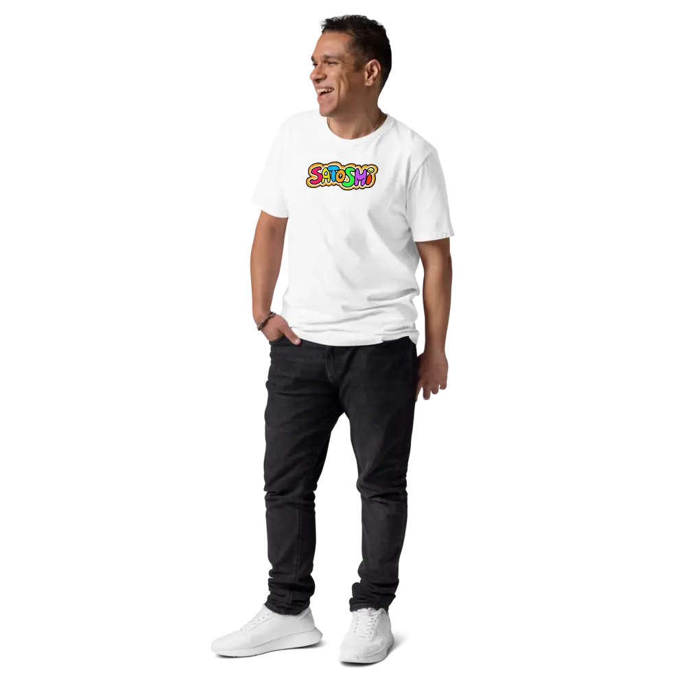 Colorful Satoshi T-shirt - By BitPopArt - Premium Organic Cotton Store of Value