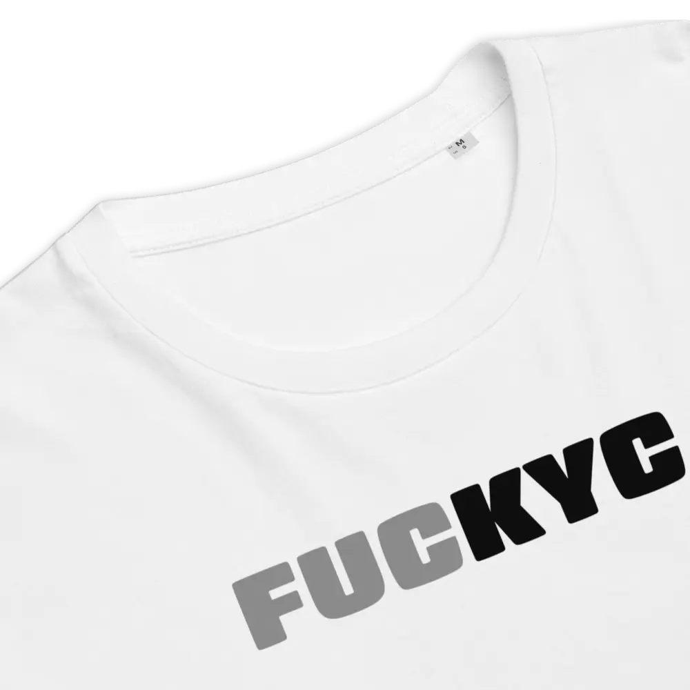FUCKYC T-shirt - By BitPopArt - Grey Black - Premium Organic Cotton Store of Value