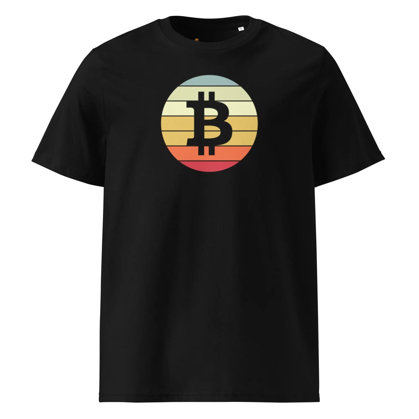 Bitcoin T-Shirt – Vintage Bitcoin Sunset - front view — black